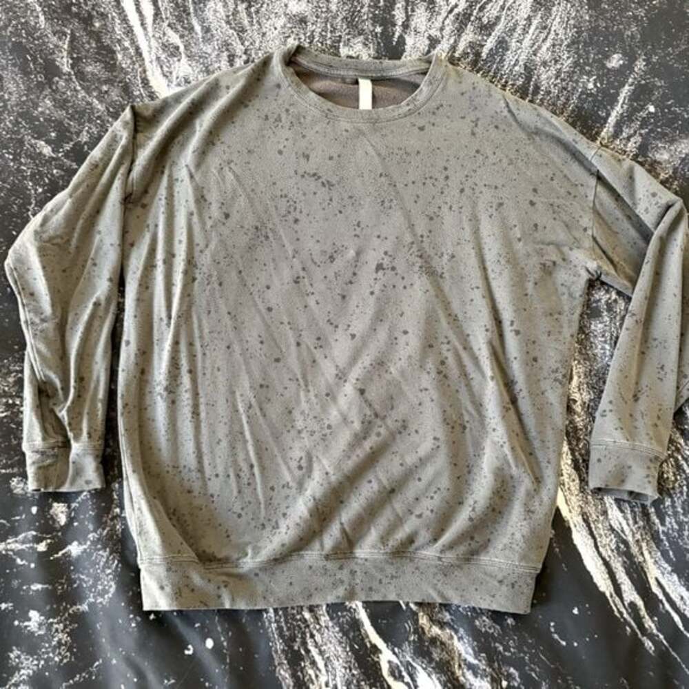 Athleta Women’s Pullover Sweatshirt Gray Black Long Sleeve Speckled Medium M